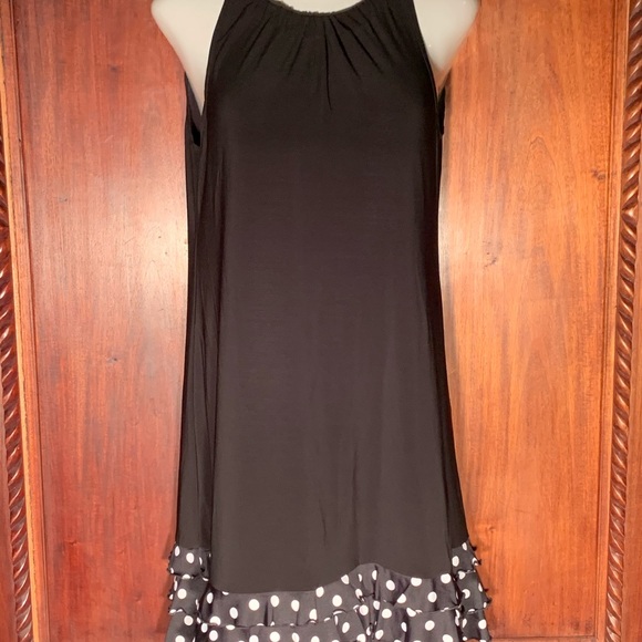 NWOT Madison Leigh Black Polkadot Shift Dress 14 - Picture 13 of 16